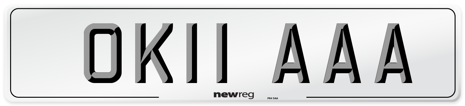 OK11 AAA Number Plate from New Reg